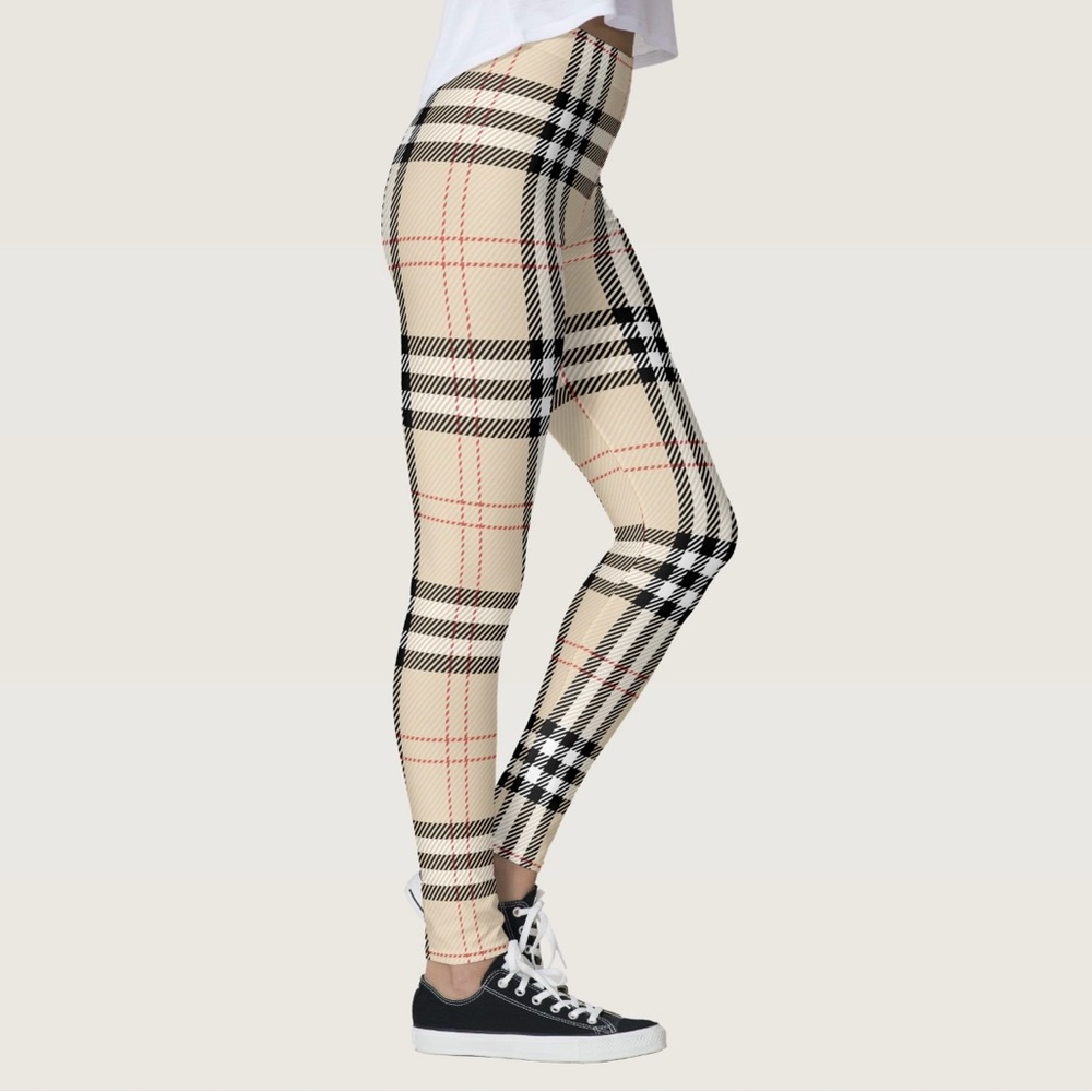 Plaid High-Waisted Leggings - image 4